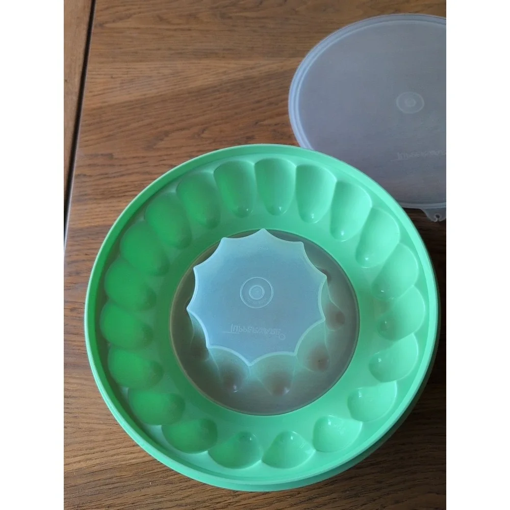 Tupperware Gel Mold Jello Mold Lime Green 1970s Vtg 9